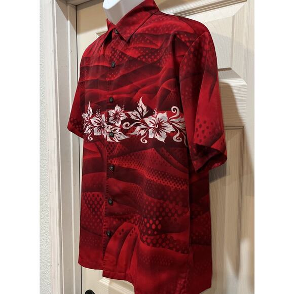 VINTAGE STREET CULTURE Y2K Shiny Club Hawaiian Loud Bold SHIRT Sz Men's S Red - Picture 3 of 5